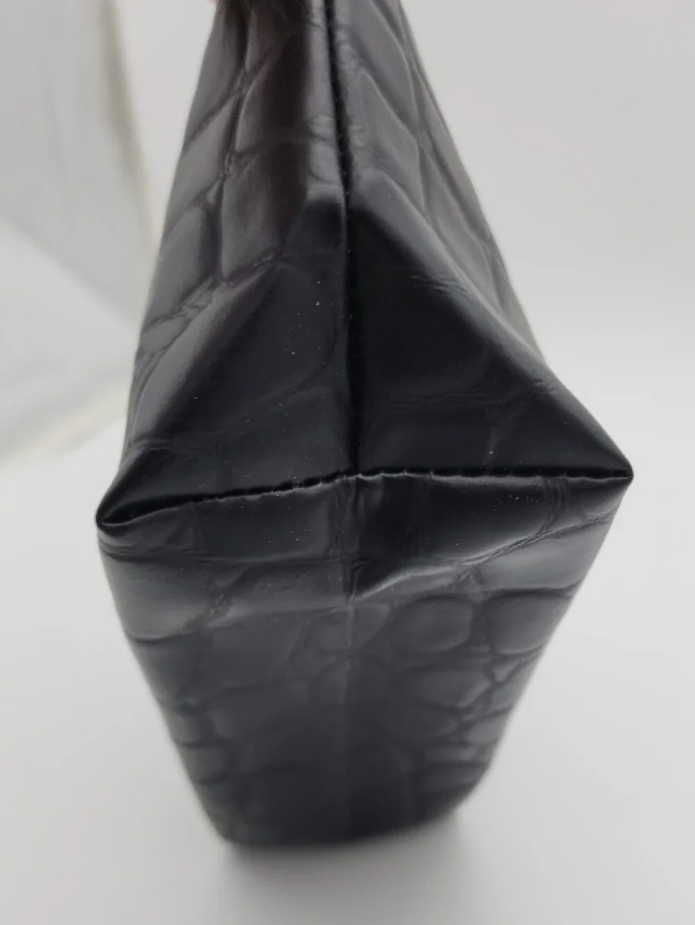 Estée Lauder Black Croc-Embossed Cosmetic Pouch